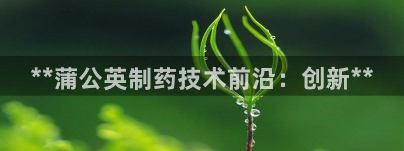 九游老哥俱乐部官网登录：**蒲公英制药技术前沿：创新**