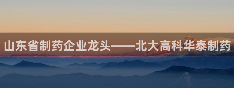 九游会老哥俱乐部官网首页论坛：山东省制药企业龙头——北大高科华泰制药