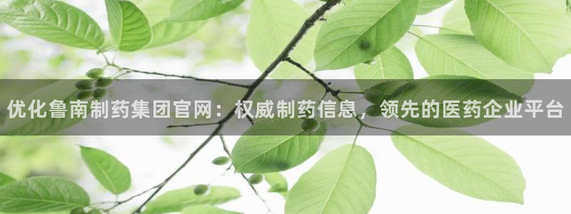 9游会老哥：优化鲁南制药集团官网：权威制药信息，领先的医药企业平台