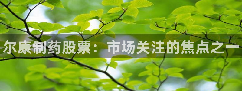 j9九游会老哥俱乐部交流区：尔康制药股票：市场关注的焦点之一