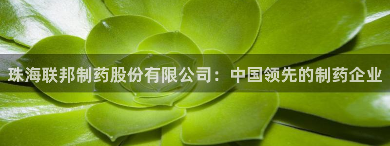九游老哥俱乐部官网登录网址：珠海联邦制药股份有限公司：中国领先的制药企业