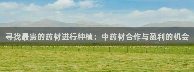 老哥吧九游会：寻找最贵的药材进行种植：中药材合作与盈利的机会